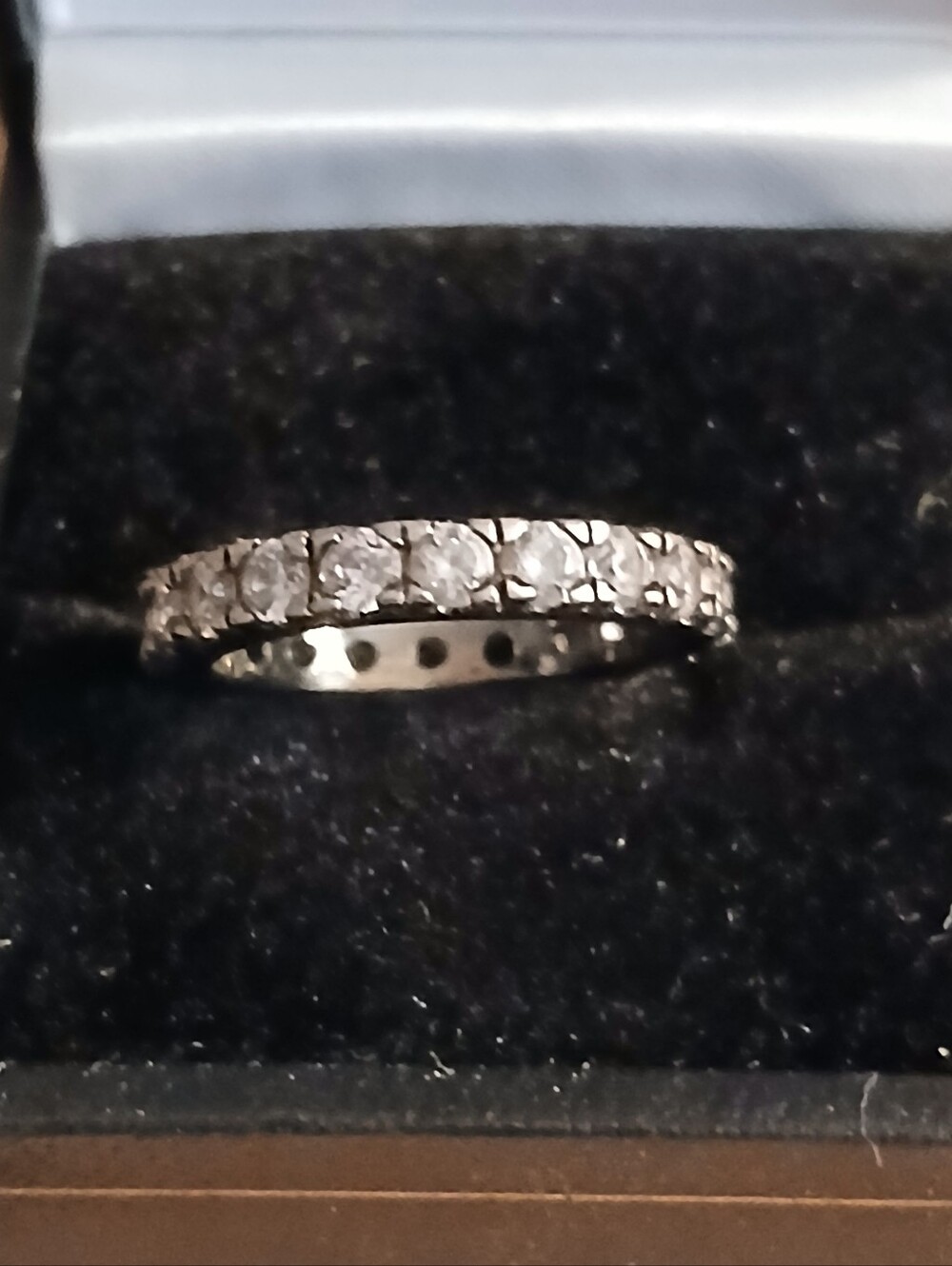 Light Pink Eternity And Black Band Ring